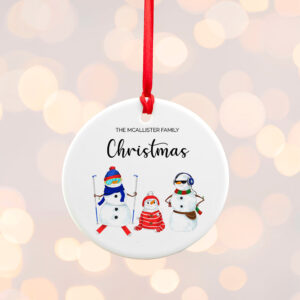 Personalised Snowman Family Christmas Ornament: 3 - Christmas Decorations By Gift Moments