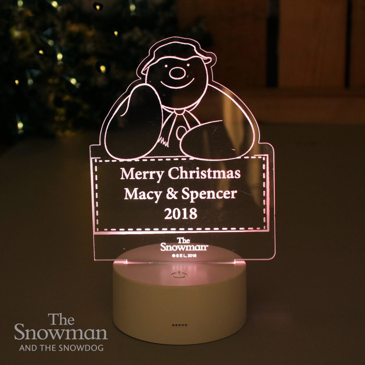 Personalised The Snowman LED Colour Changing Decoration & Night Light: 6 - LED Lighting By The Snowman