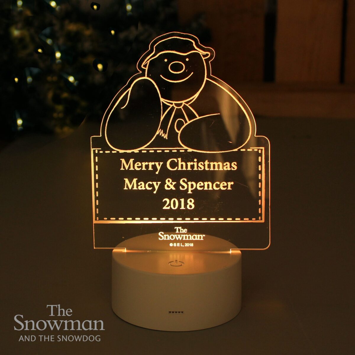 Personalised The Snowman LED Colour Changing Decoration & Night Light: 3 - LED Lighting By The Snowman