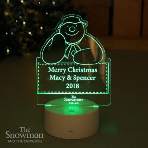 Personalised The Snowman LED Colour Changing Decoration & Night Light: 4 - LED Lighting By The Snowman