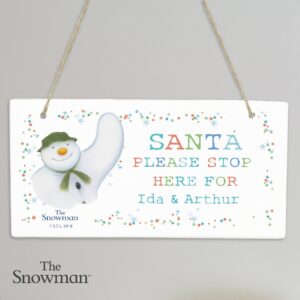 Personalised The Snowman Let it Snow Santa Stop Here Wooden Sign: 2 - Signs & Plaques By The Snowman