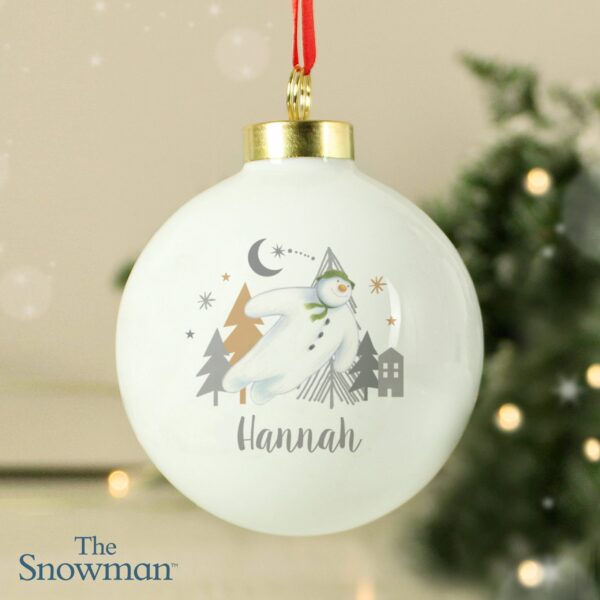 Personalised The Snowman Magical Adventure Bauble: 2 - Christmas Baubles By The Snowman