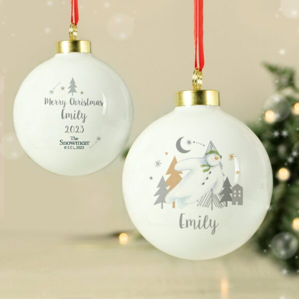 Personalised The Snowman Magical Adventure Bauble: 1 - Christmas Baubles By The Snowman