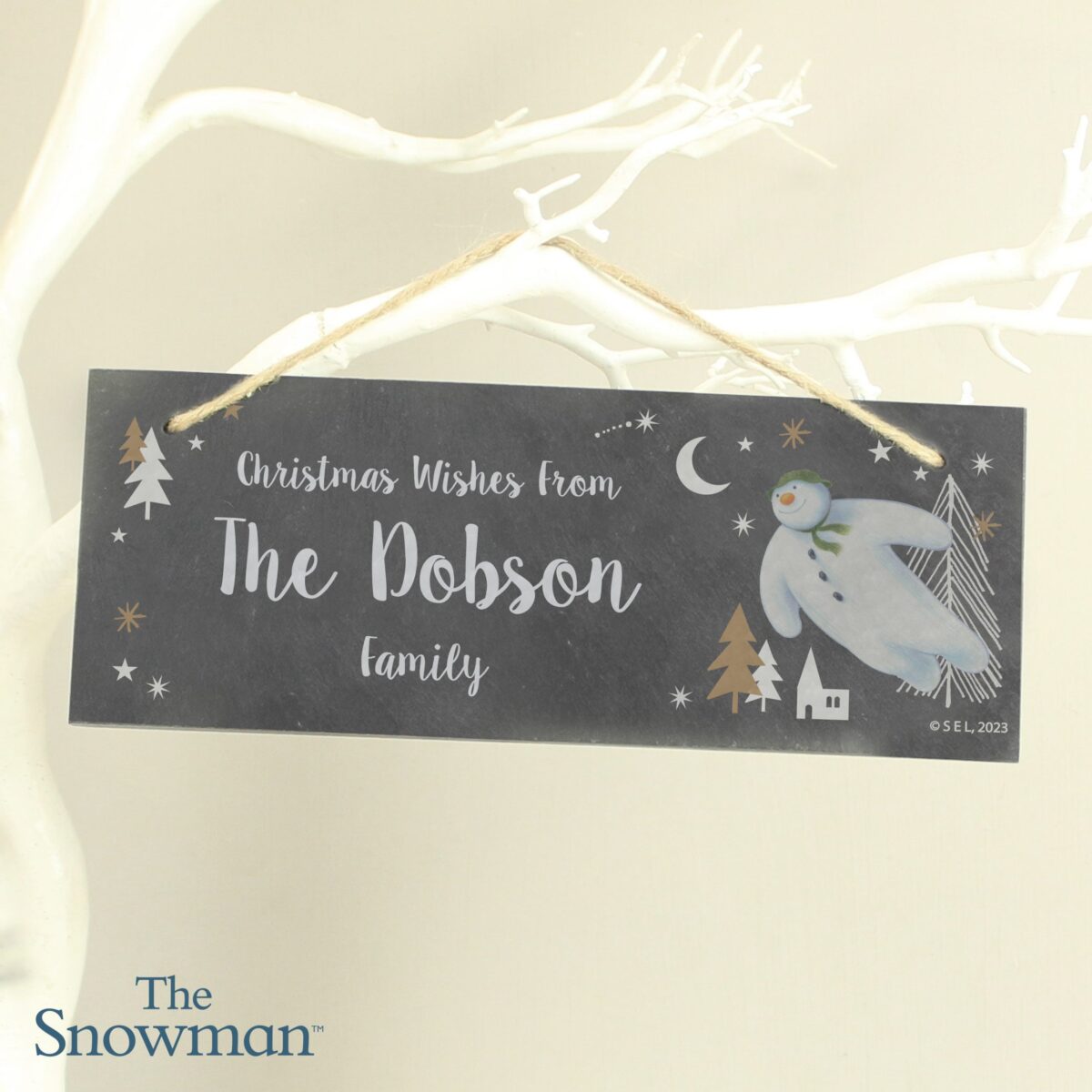 Personalised The Snowman Magical Adventure Hanging Slate Plaque: 2 - Signs & Plaques By The Snowman