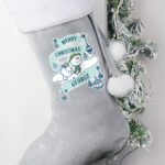 Personalised The Snowman and the Snowdog Luxury Silver Grey Stocking: 1 - Christmas Stockings By The Snowman