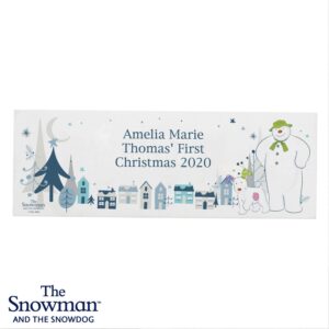 Personalised The Snowman and the Snowdog Wooden Block Sign: 3 - Christmas Decorations By The Snowman