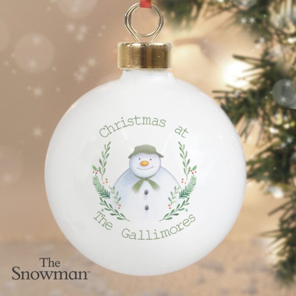 Personalised The Snowman Winter Garden Bauble: 1 - Christmas Baubles By The Snowman