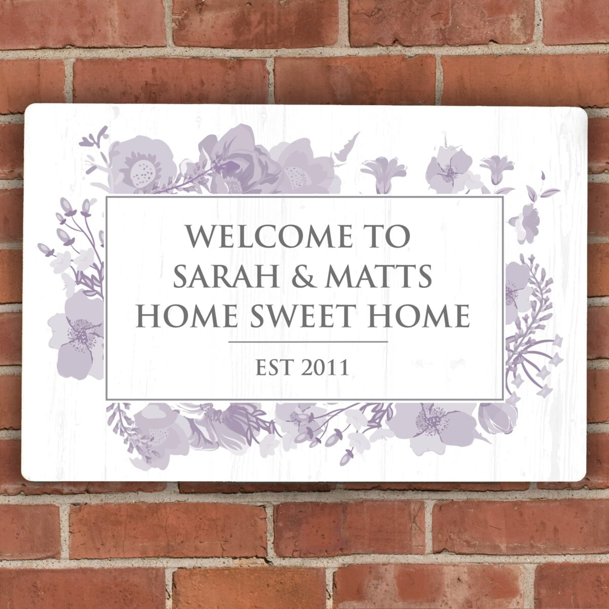Personalised soft watercolour metal sign
