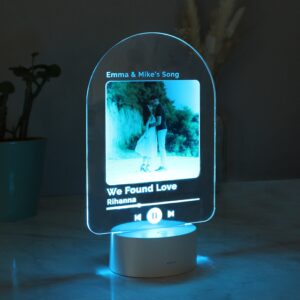 Personalised Our Song Photo Upload LED Colour Changing Light: 9 - Lighting By Gift Moments