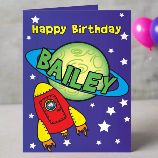 Personalised Space Card: 1 - Greeting Cards By Gift Moments