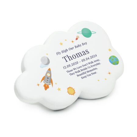 Personalised space resin memorial cloud