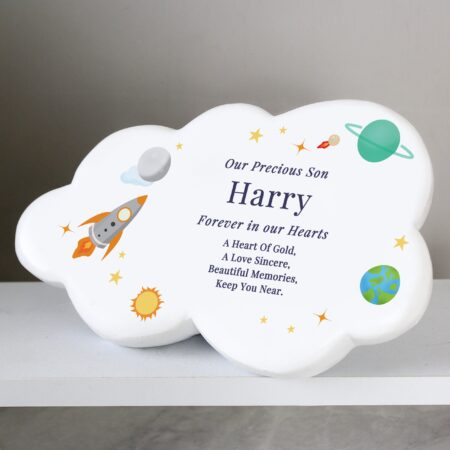 Personalised space resin memorial cloud