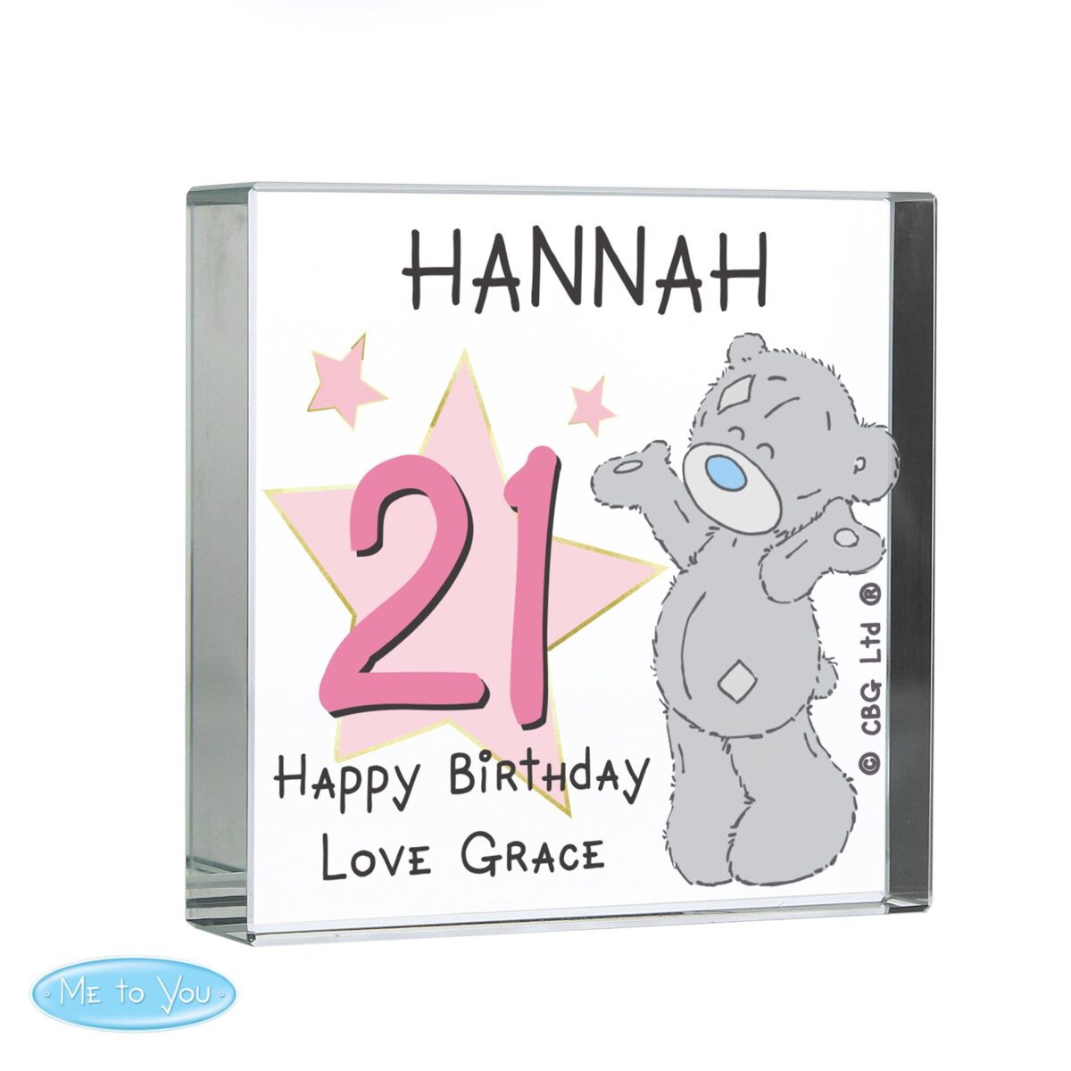 Personalised Me To You Sparkle & Shine Birthday Crystal Token: 4 - Crystal Tokens