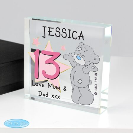 Personalised Me To You Sparkle & Shine Birthday Crystal Token: 1 - Crystal Tokens