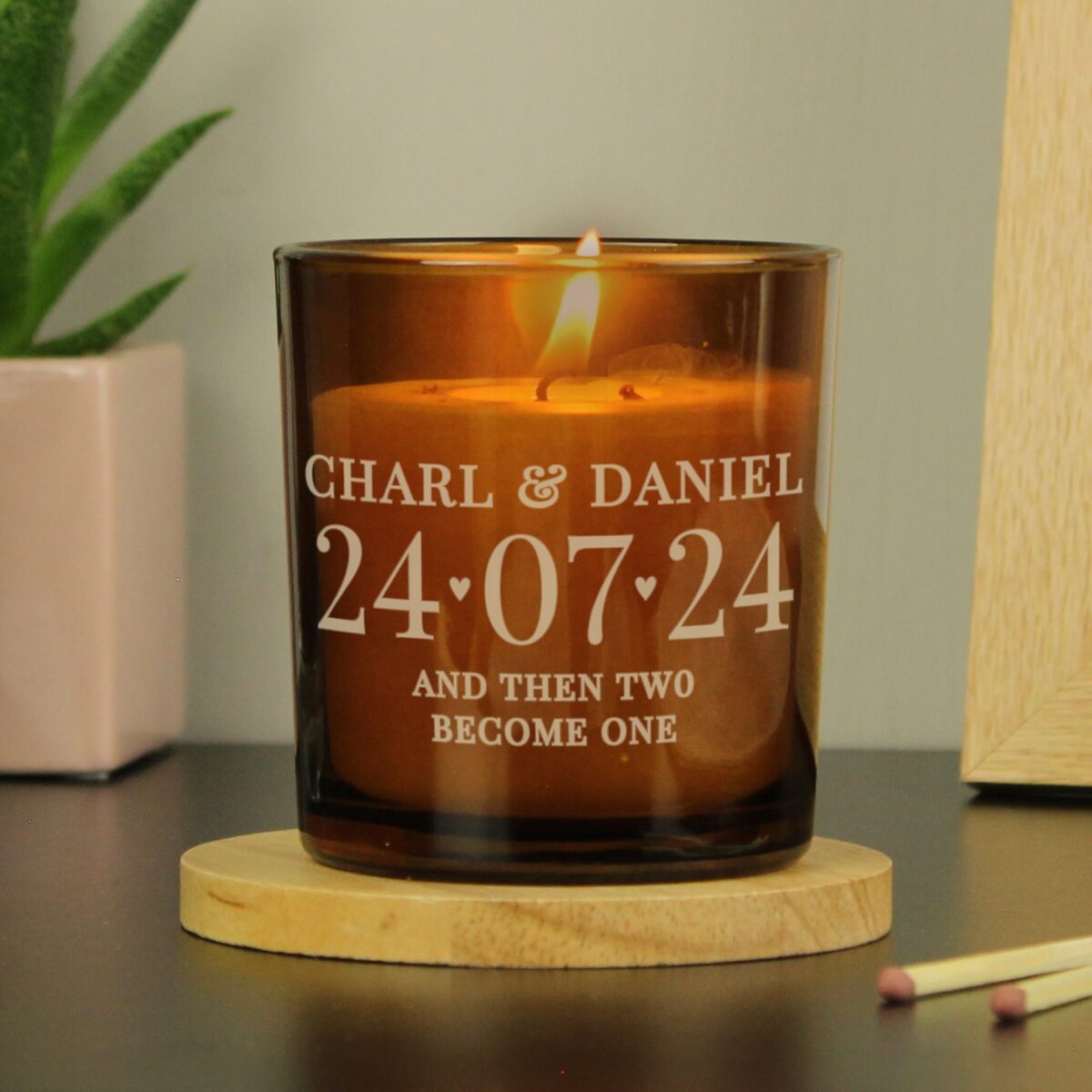 Personalised Special Date Amber Glass Candle: 1 - Candles By Gift Moments