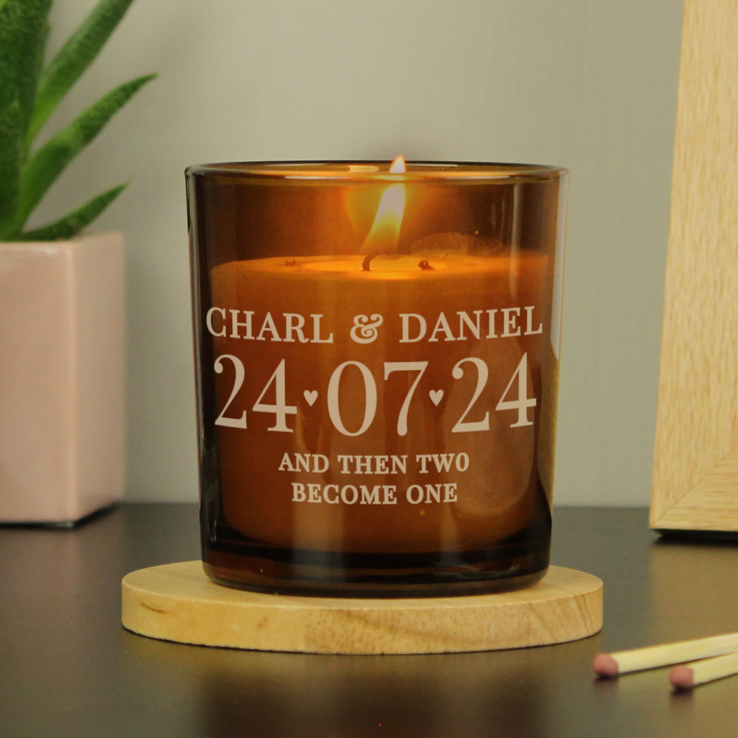 Personalised Special Date Amber Glass Candle: 1 - Candles By Gift Moments