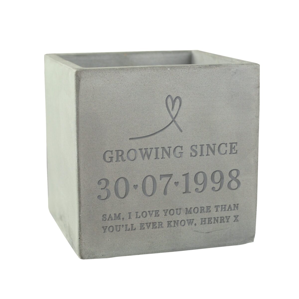 Personalised Special Date Concrete Plant Pot: 5 - Pots & Planters By Gift Moments