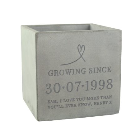 Personalised Special Date Concrete Plant Pot: 5 - Pots & Planters By Gift Moments