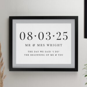 Personalised Special Date Framed Prints: 2 - Black - Framed Prints By Gift Moments