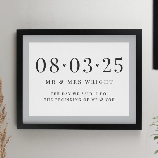 Personalised Special Date Framed Prints: 2 - Black - Framed Prints By Gift Moments