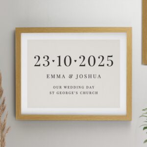 Personalised Special Date Framed Prints: 1 - Oak - Framed Prints By Gift Moments
