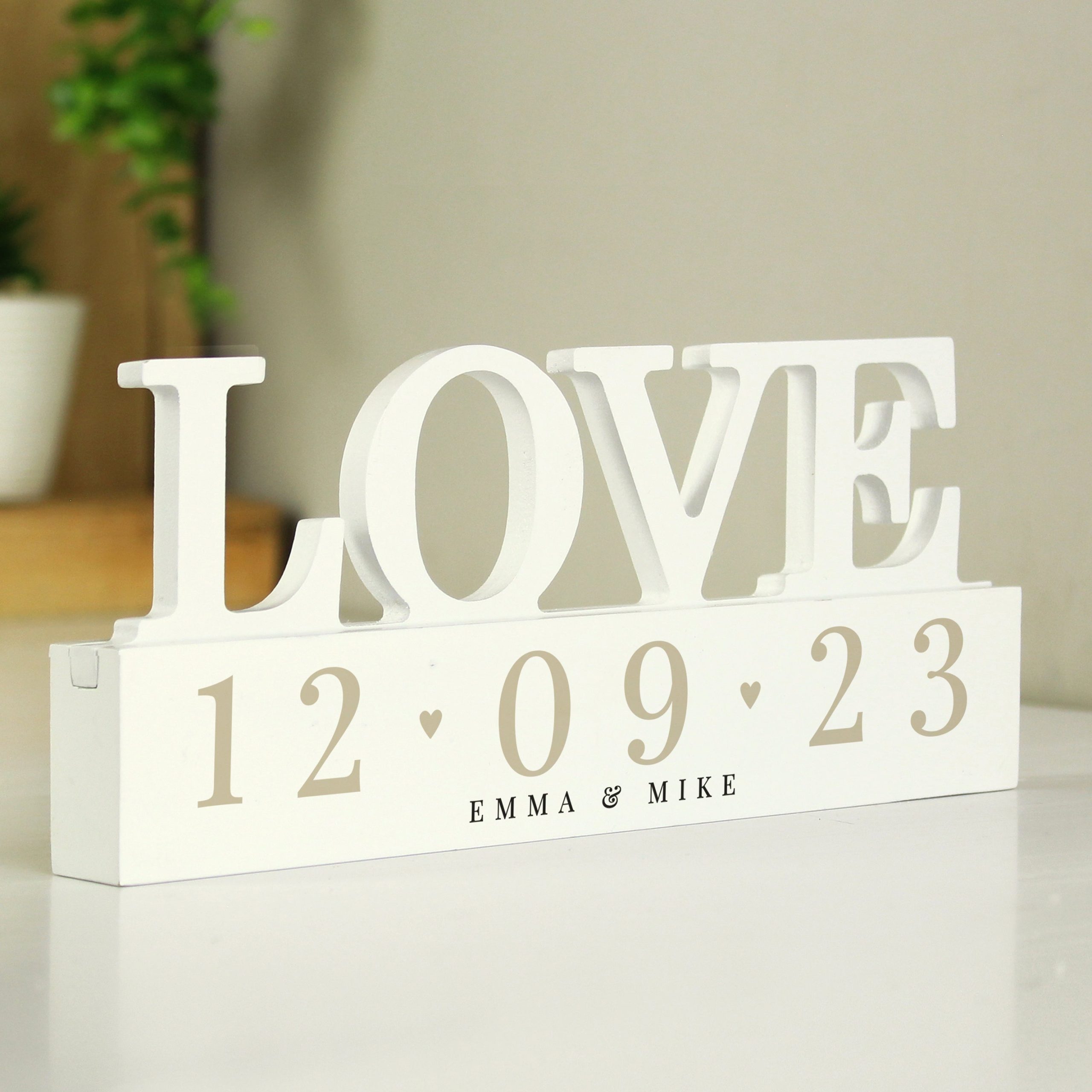 Personalised Special Date Wooden Love Ornament: 1 - Ornaments By Gift Moments
