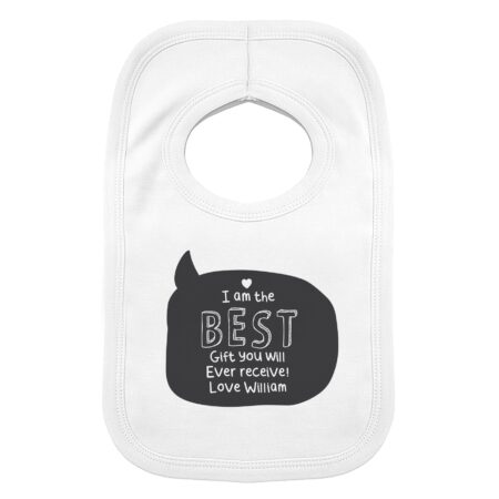 Personalised Speech Bubble Bib: 2 - Baby Clothing By Gift Moments