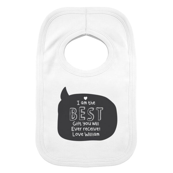 Personalised Speech Bubble Bib: 2 - Baby Clothing By Gift Moments