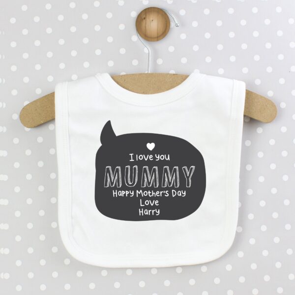 Personalised Speech Bubble Bib: 1 - Baby Clothing By Gift Moments
