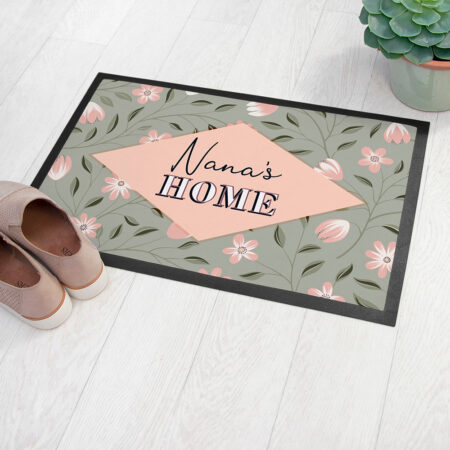 Personalised spring blossoms doormat