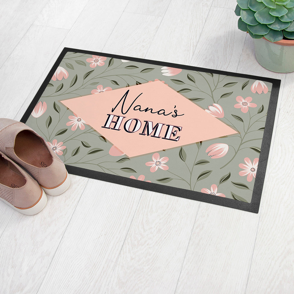 Personalised spring blossoms doormat