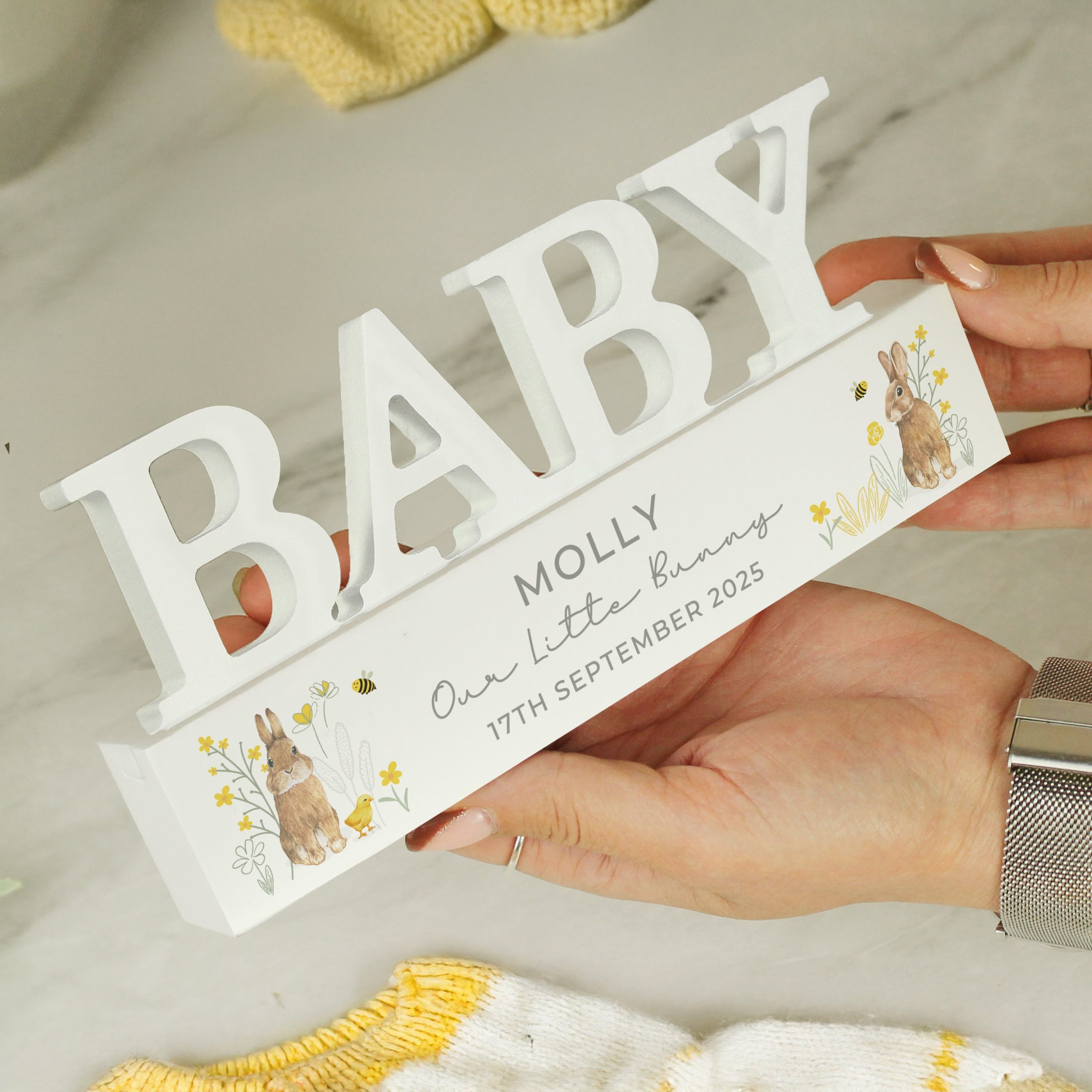 Personalised Spring Bunny Baby Ornament: 1 - Ornaments By Gift Moments