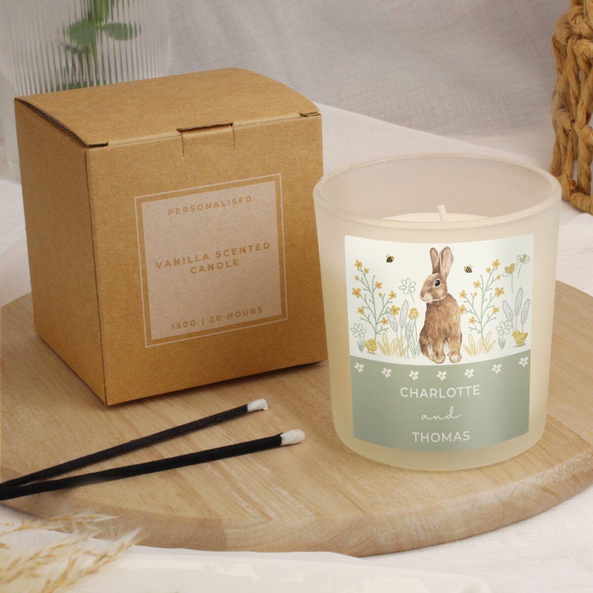Personalised Spring Bunny Candle Jar: 3 - Candles By Gift Moments
