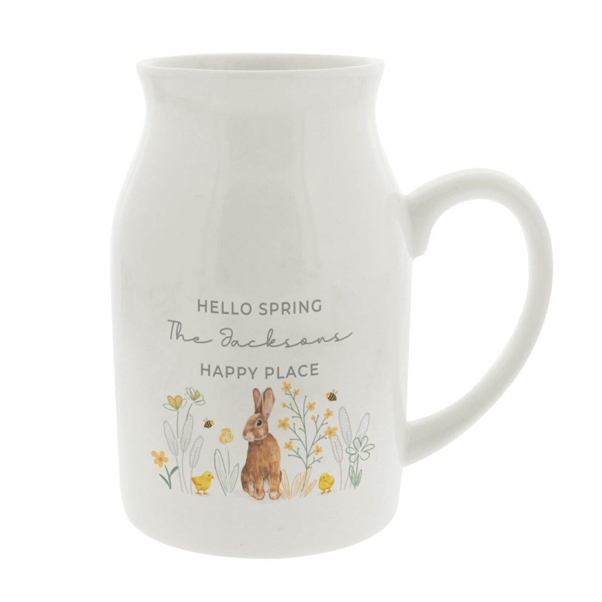 Personalised spring bunny jug vase