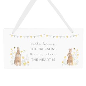Personalised Spring Bunny Wooden Sign: 5 - Signs & Plaques By Gift Moments