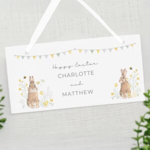 Personalised Spring Bunny Wooden Sign: 4 - Signs & Plaques By Gift Moments