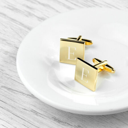 Personalised Square Gold Plated Cufflinks: 4 - Cufflinks & Tie Slides By Gift Moments