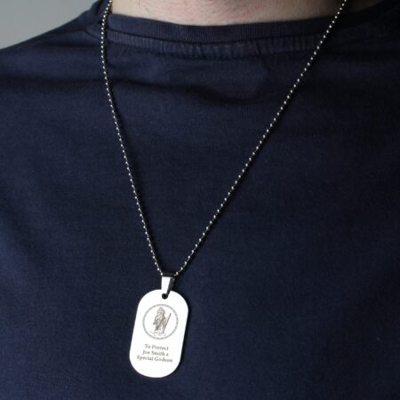 Personalised St Christopher Stainless Steel Dog Tag Necklace: 6 - Necklaces By Gift Moments