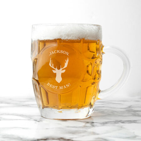 Personalised Stag Dimpled Beer Glass: 3 - Beer Glasses By Gift Moments