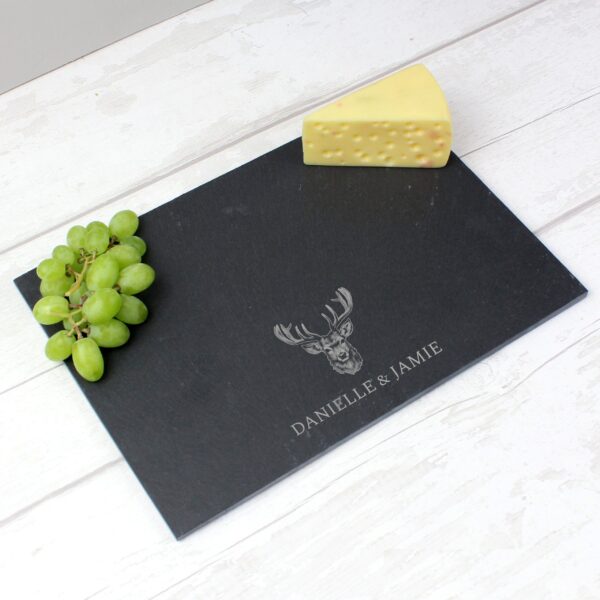 Personalised Stag Slate Placemat: 2 - Placemats By Gift Moments