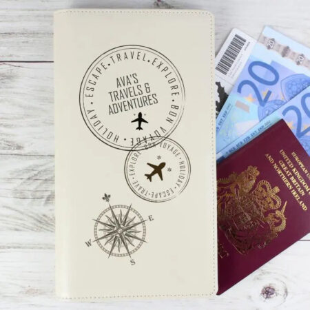 Personalised Stamp Travel Document Holder: 5 - Passport Holders By Gift Moments