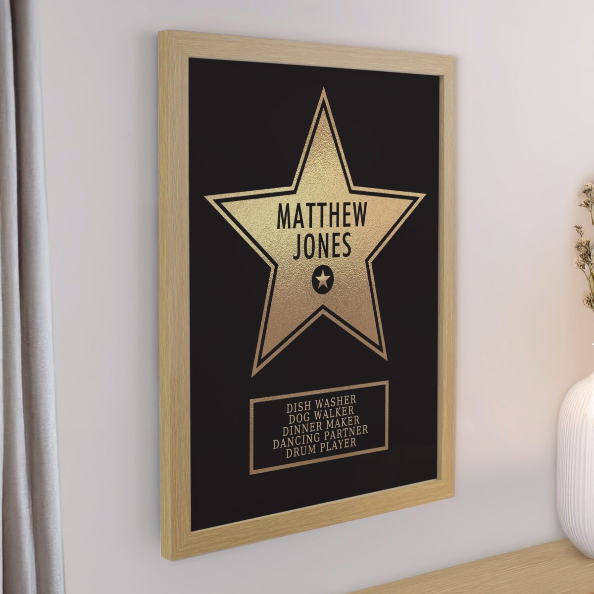 Personalised star award framed prints