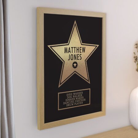 Personalised star award framed prints