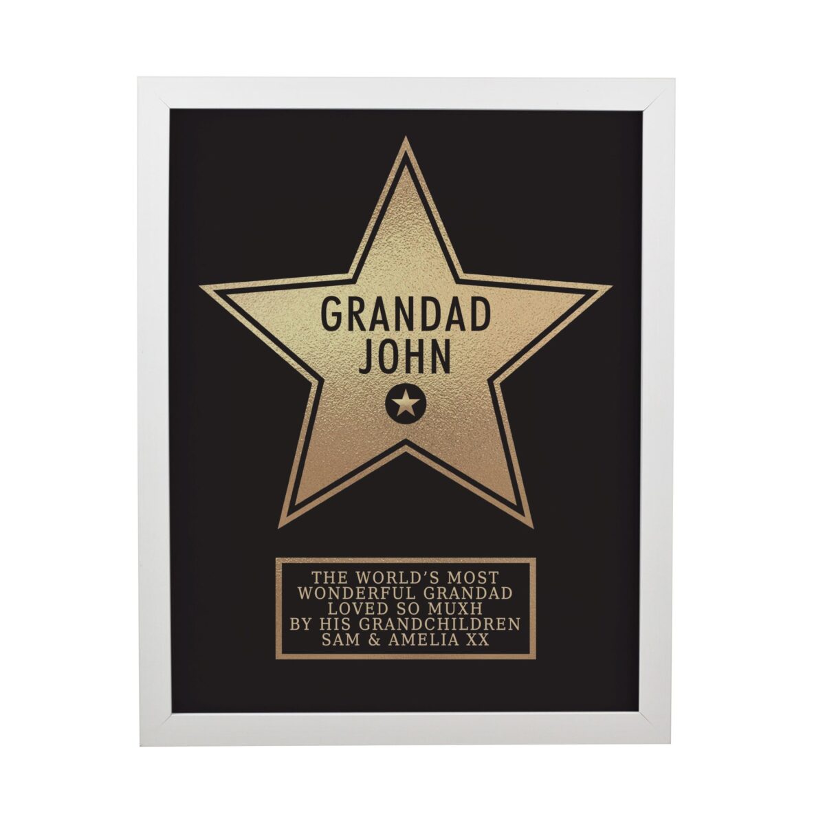 Personalised star award framed prints