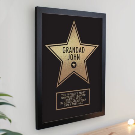 Personalised star award framed prints