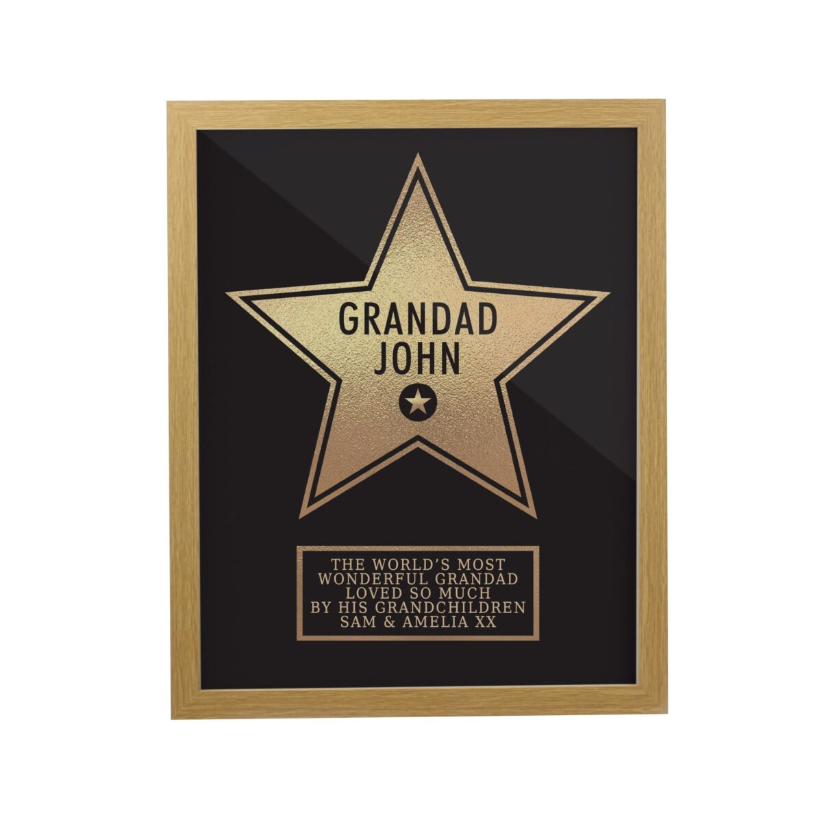 Personalised star award framed prints