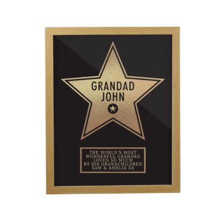 Personalised star award framed prints