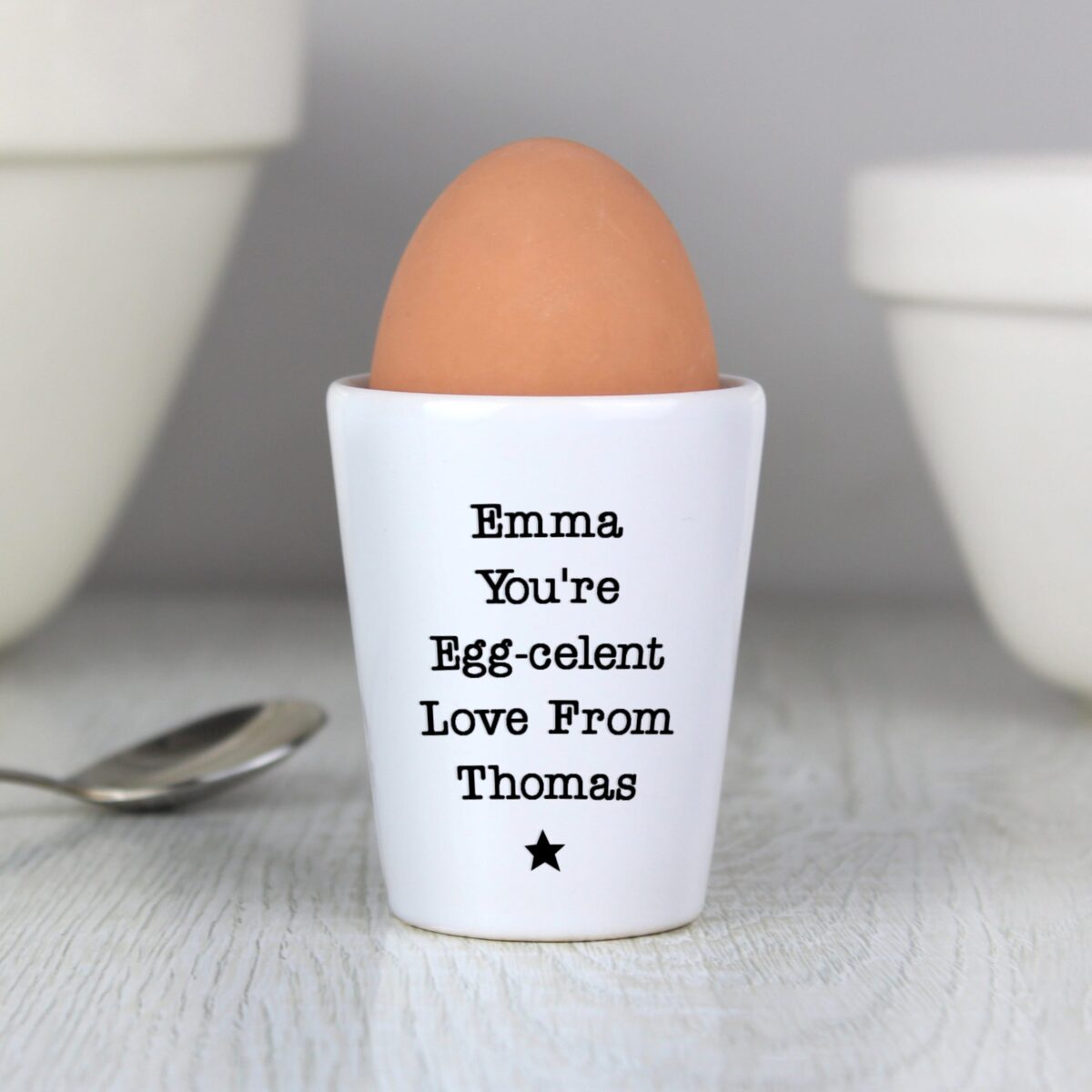 Personalised Star Free Text Egg Cup: 1 - Egg Cups By Gift Moments