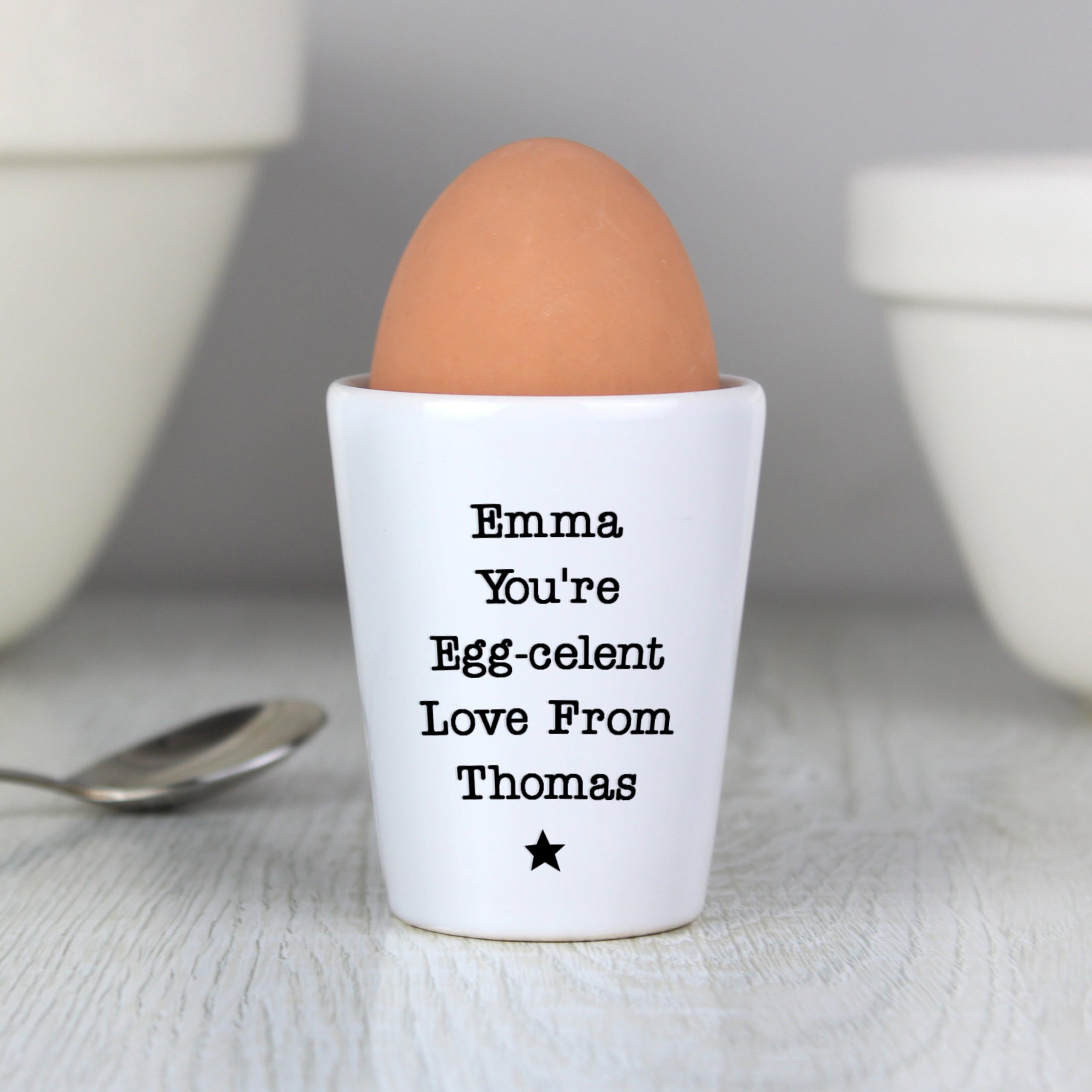 Personalised Star Free Text Egg Cup: 1 - Egg Cups By Gift Moments