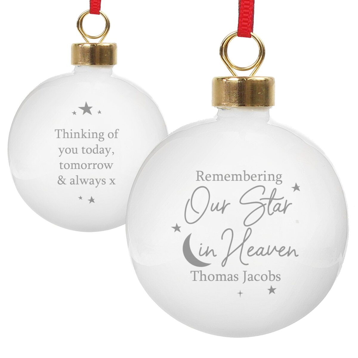 Personalised Our Star in Heaven Bauble: 4 - Christmas Baubles By Gift Moments